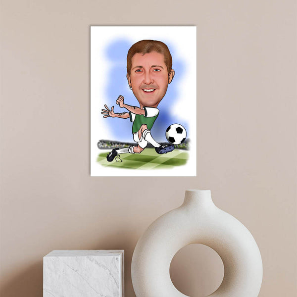 Karikatur vom Foto - Fussball-Star (ca1114) - Lustige individuelle Karikatur vom eigenen Foto