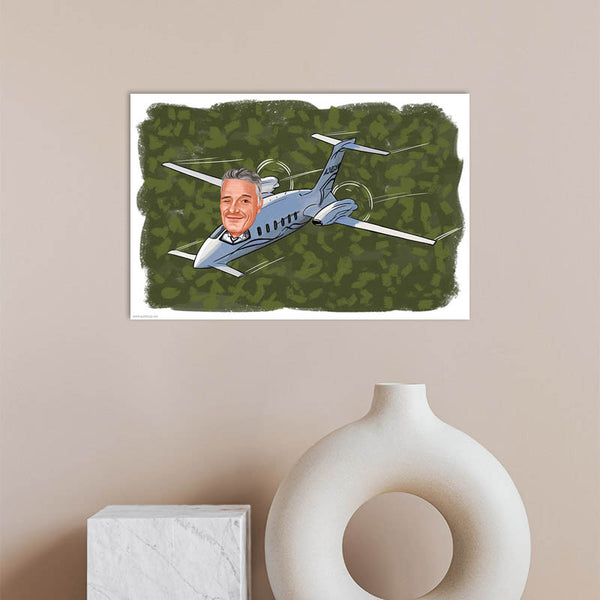 Karikatur vom Foto - Pilot (ca2072) - Lustige individuelle Karikatur vom eigenen Foto