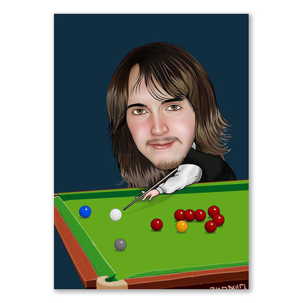 Karikatur vom Foto - snooker (ca452) - Lustige individuelle Karikatur vom eigenen Foto