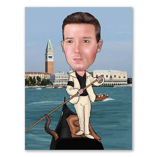 Karikatur vom Foto - Venedig (ca477) - Lustige individuelle Karikatur vom eigenen Foto