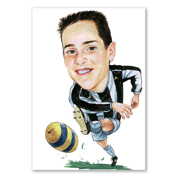 Karikatur vom Foto - Football Kicker (cdi101) - Lustige individuelle Karikatur vom eigenen Foto