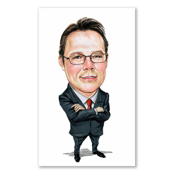 Karikatur vom Foto - Businessportrait Mann (cdi399) - Lustige individuelle Karikatur vom eigenen Foto