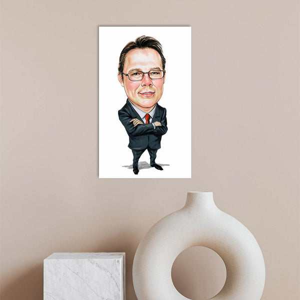 Karikatur vom Foto - Businessportrait Mann (cdi399) - Lustige individuelle Karikatur vom eigenen Foto