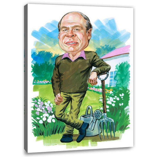 Karikatur vom Foto - King of Garden (cdi537) - Lustige individuelle Karikatur vom eigenen Foto