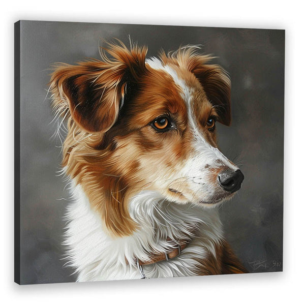 Retrato de perro sobre lienzo - pintura al óleo