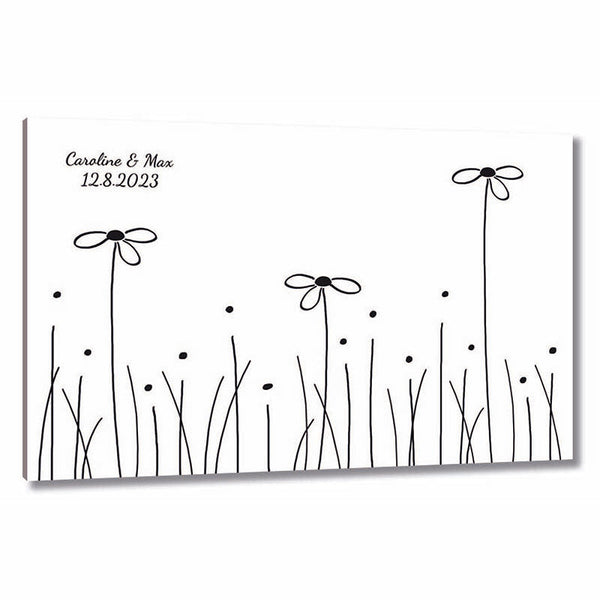 Fingerabdruck-Leinwand - Blumenwiese - Fingerabdruck Leinwand